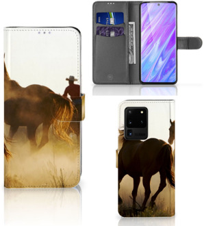 B2Ctelecom Book Case Samsung Galaxy S20 Ultra Telefoonhoesje met Pasjes Design Cowboy