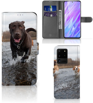 B2Ctelecom Book Case Samsung Galaxy S20 Ultra Telefoonhoesje met Pasjes Honden Labrador