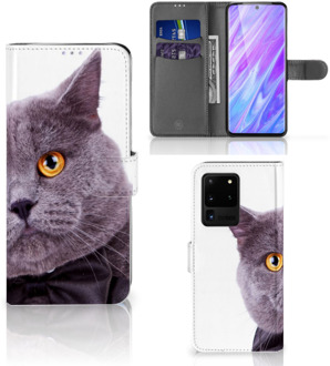 B2Ctelecom Book Case Samsung Galaxy S20 Ultra Telefoonhoesje met Pasjes Kat