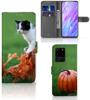 B2Ctelecom Book Case Samsung Galaxy S20 Ultra Telefoonhoesje met Pasjes Kitten