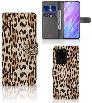 B2Ctelecom Book Case Samsung Galaxy S20 Ultra Telefoonhoesje met Pasjes Leopard