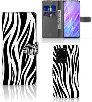 B2Ctelecom Book Case Samsung Galaxy S20 Ultra Telefoonhoesje met Pasjes Zebra