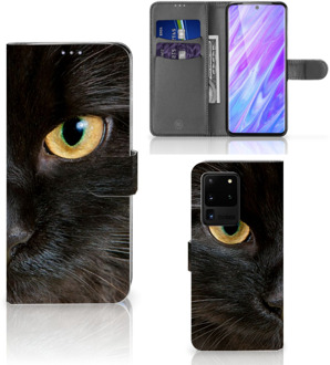 B2Ctelecom Book Case Samsung Galaxy S20 Ultra Telefoonhoesje met Pasjes Zwarte Kat