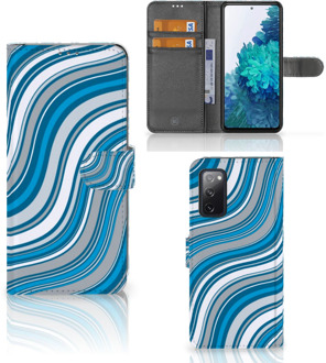 B2Ctelecom Book Case Samsung Galaxy S20FE Hoesje Waves Blue