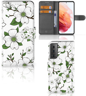 B2Ctelecom Book Case Samsung Galaxy S21 Hoesje Dogwood Flowers