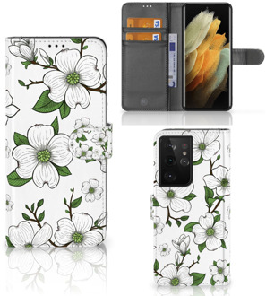 B2Ctelecom Book Case Samsung Galaxy S21 Ultra Hoesje Dogwood Flowers