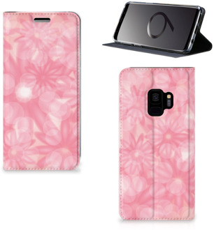 B2Ctelecom Book case Samsung Galaxy S9 Spring Flowers