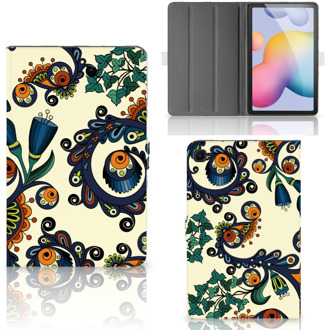 B2Ctelecom Book Case Samsung Galaxy Tab S6 Lite Hoes met Standaard Barok Flower