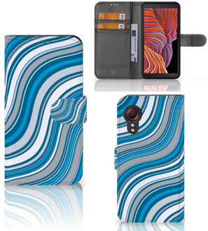 B2Ctelecom Book Case Samsung Galaxy Xcover 5 Hoesje Waves Blue