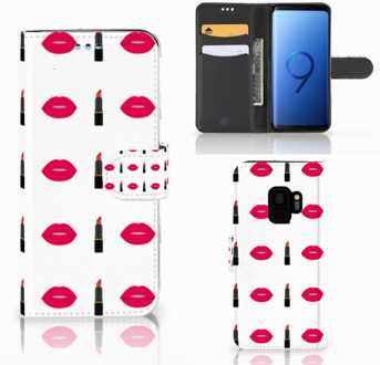 B2Ctelecom Book Case Samsung S9 Design Lipstick Kiss