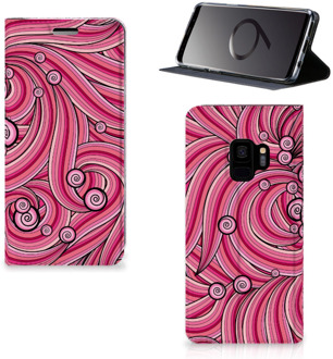 B2Ctelecom Book case Samsung S9 Swirl Pink