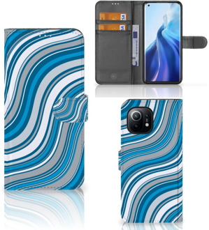 B2Ctelecom Book Case Xiaomi Mi 11 Hoesje Waves Blue