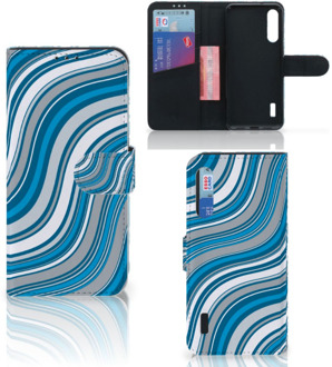 B2Ctelecom Book Case Xiaomi Mi A3 Hoesje Waves Blue