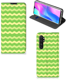 B2Ctelecom Book Case Xiaomi Mi Note 10 Lite Telefoonhoesje Waves Green