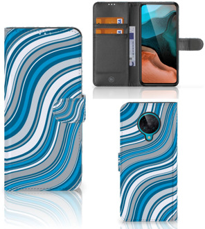 B2Ctelecom Book Case Xiaomi Poco F2 Pro Hoesje Waves Blue