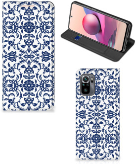 B2Ctelecom Book Case Xiaomi Redmi Note 10 4G | 10S Telefoon Hoesje Flower Blue