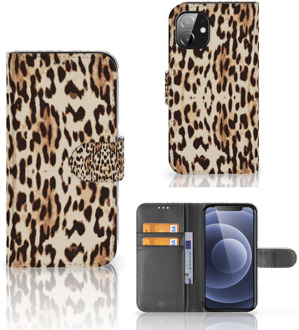 B2Ctelecom Book Cover Apple iPhone 12 Mini Smartphone Hoesje Leopard