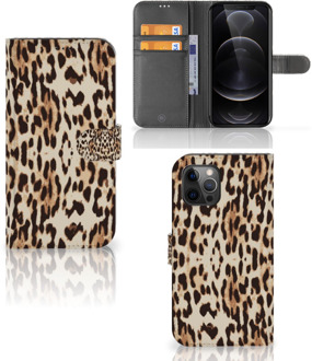 B2Ctelecom Book Cover Apple iPhone 12 Pro Max Smartphone Hoesje Leopard