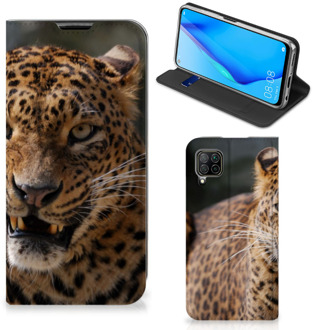 B2Ctelecom Book Cover Cadeautjes voor Jongens Huawei P40 Lite Telefoonhoesje Luipaard