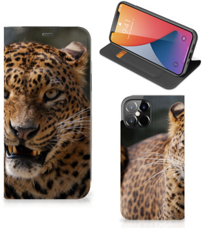 B2Ctelecom Book Cover Cadeautjes voor Jongens iPhone 12 Pro Max Telefoonhoesje Luipaard