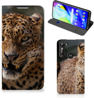 B2Ctelecom Book Cover Cadeautjes voor Jongens Motorola Moto G8 Power Telefoonhoesje Luipaard