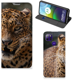 B2Ctelecom Book Cover Cadeautjes voor Jongens Motorola Moto G9 Power Telefoonhoesje Luipaard