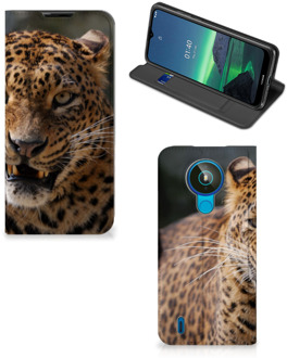 B2Ctelecom Book Cover Cadeautjes voor Jongens Nokia 1.4 Telefoonhoesje Luipaard