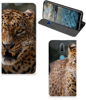 B2Ctelecom Book Cover Cadeautjes voor Jongens Nokia 2.4 Telefoonhoesje Luipaard