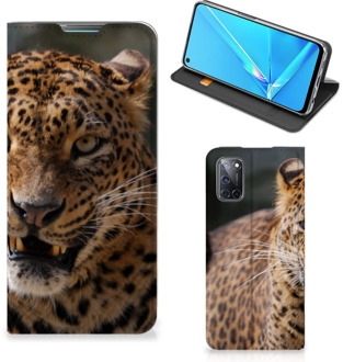 B2Ctelecom Book Cover Cadeautjes voor Jongens OPPO A52 | A72 Telefoonhoesje Luipaard