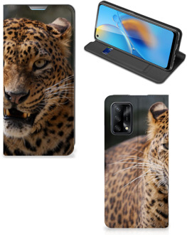 B2Ctelecom Book Cover Cadeautjes voor Jongens OPPO A74 4G Telefoonhoesje Luipaard