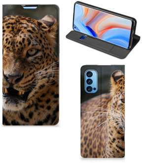 B2Ctelecom Book Cover Cadeautjes voor Jongens OPPO Reno4 Pro 5G Telefoonhoesje Luipaard