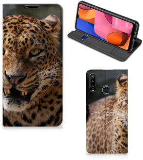 B2Ctelecom Book Cover Cadeautjes voor Jongens Samsung Galaxy A20s Telefoonhoesje Luipaard