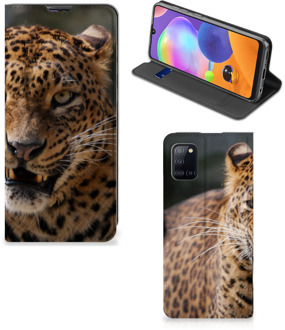 B2Ctelecom Book Cover Cadeautjes voor Jongens Samsung Galaxy A31 Telefoonhoesje Luipaard