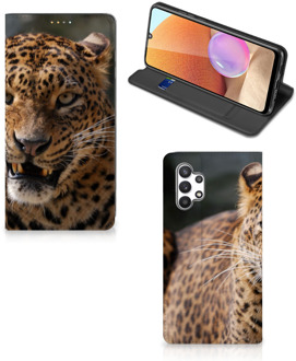 B2Ctelecom Book Cover Cadeautjes voor Jongens Samsung Galaxy A32 4G Telefoonhoesje Luipaard