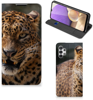 B2Ctelecom Book Cover Cadeautjes voor Jongens Samsung Galaxy A32 5G Telefoonhoesje Luipaard