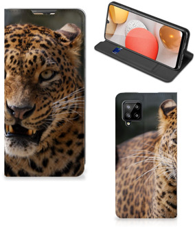 B2Ctelecom Book Cover Cadeautjes voor Jongens Samsung Galaxy A42 Telefoonhoesje Luipaard