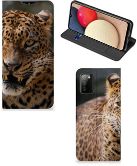 B2Ctelecom Book Cover Cadeautjes voor Jongens Samsung Galaxy M02s | A02s Telefoonhoesje Luipaard