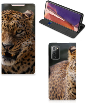 B2Ctelecom Book Cover Cadeautjes voor Jongens Samsung Galaxy Note20 Telefoonhoesje Luipaard