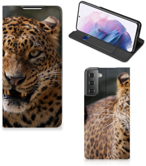 B2Ctelecom Book Cover Cadeautjes voor Jongens Samsung Galaxy S21 Plus Telefoonhoesje Luipaard