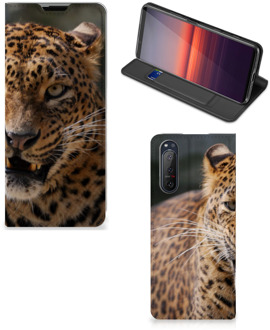 B2Ctelecom Book Cover Cadeautjes voor Jongens Sony Xperia 5 II Telefoonhoesje Luipaard