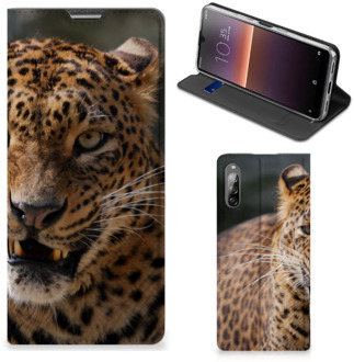 B2Ctelecom Book Cover Cadeautjes voor Jongens Sony Xperia L4 Telefoonhoesje Luipaard