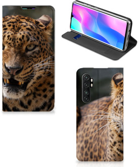 B2Ctelecom Book Cover Cadeautjes voor Jongens Xiaomi Mi Note 10 Lite Telefoonhoesje Luipaard