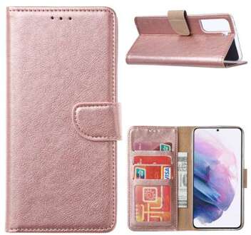 B2Ctelecom Book Cover Galaxy S21 Plus Hoesje Rose met Pasjeshouder