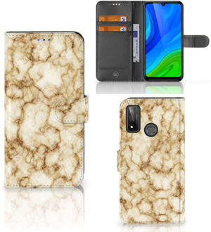 B2Ctelecom Book Cover Huawei P Smart 2020 Smartphone Hoesje Marmer Goud