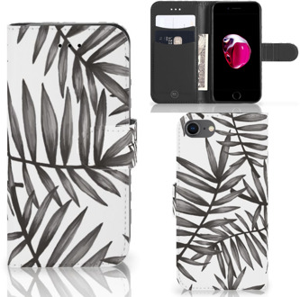 B2Ctelecom Book Cover iPhone 7/8 en iPhone SE 2020 Hoesje Leaves Grey