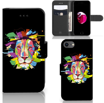 B2Ctelecom Book Cover iPhone 7/8 en iPhone SE 2020 Hoesje Lion Color