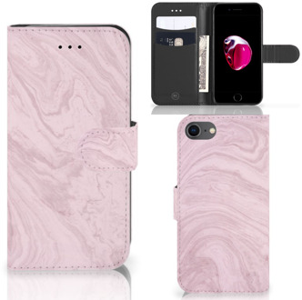 B2Ctelecom Book Cover iPhone 7/8 en iPhone SE 2020 Hoesje Marble Pink