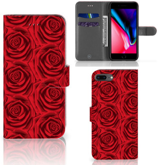 B2Ctelecom Book Cover iPhone 7 Plus | 8 Plus Hoesje Red Roses