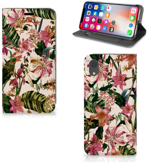 B2Ctelecom Book Cover iPhone XR met magneetsluiting Flowers