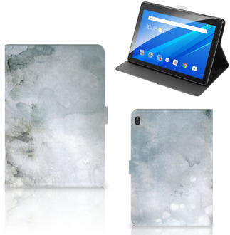 B2Ctelecom Book Cover Lenovo Tab E10 Tablet Hoes met Standaard Painting Grey